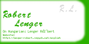 robert lenger business card